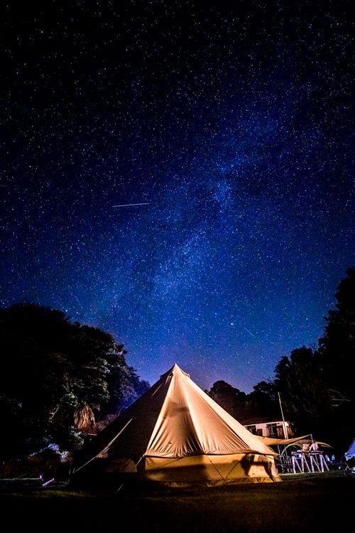 夜は満天の星空が。